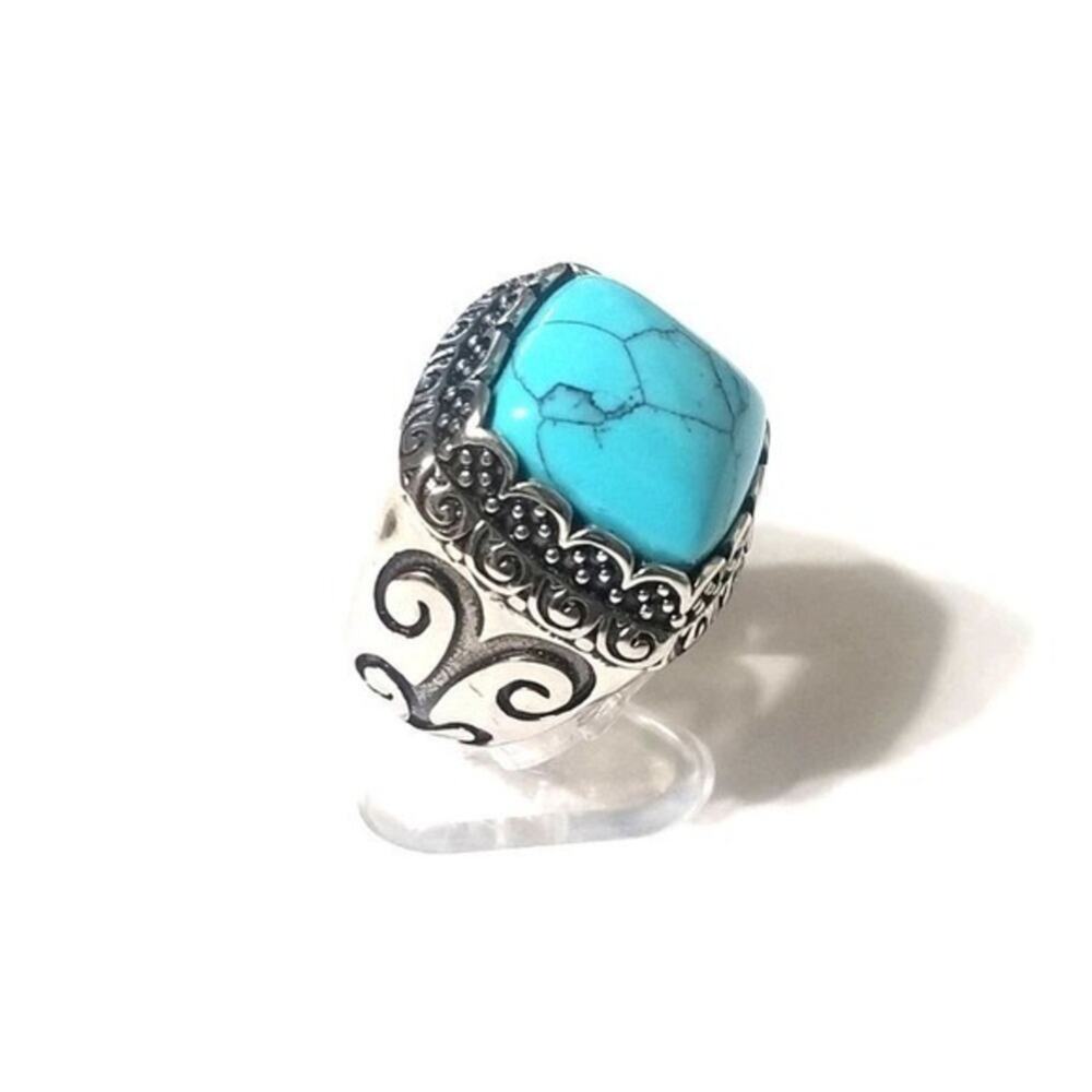 316L stainless steel turquois ring size 13